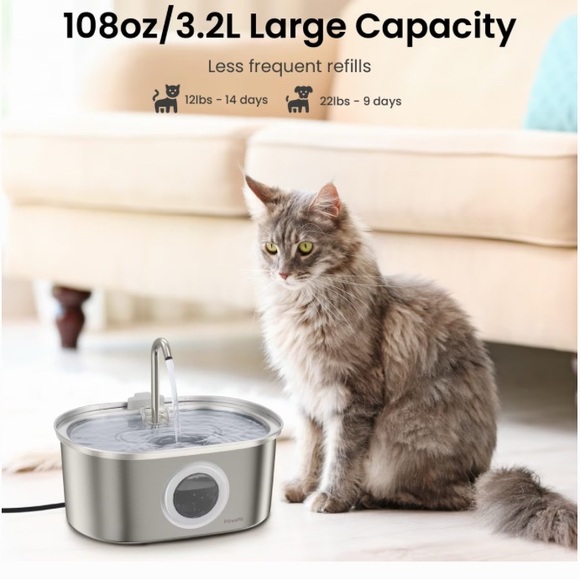 Stainless Steel Pet Water Fountain - Picture 4 of 5